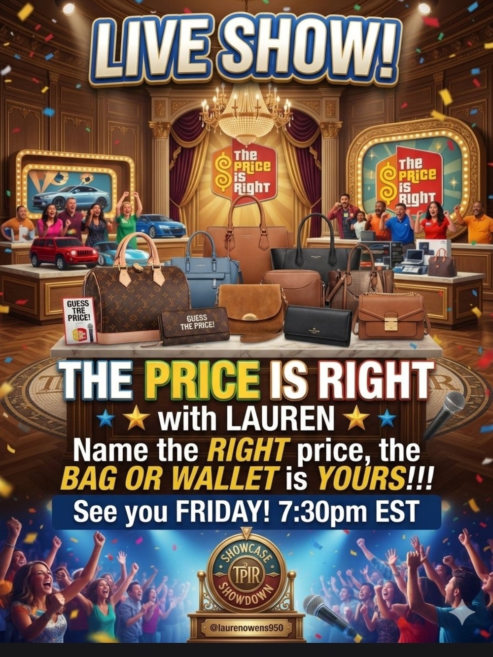 The Price Is Right Live Show Tote - Brown Leather & Canvas